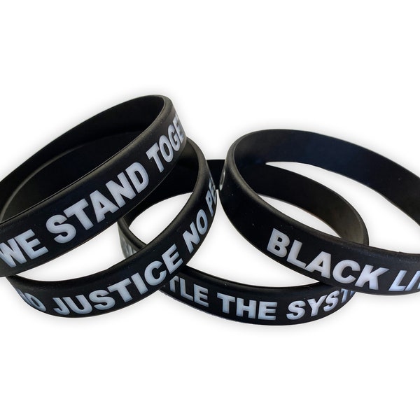 I Can't Breathe Wristbands | Custom Protest Silicone Bracelets, Anti Trump 2020, No Justice No Peace, We Stand Together