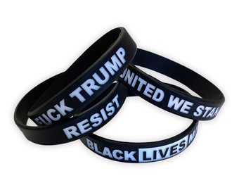 Black Lives Matter Wristband | No Justice No Peace, We Stand Together, Dismantle The System, Custom Protest Silicone Bracelets