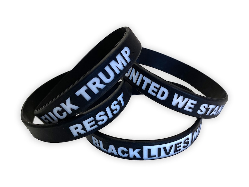 Black Lives Matter Wristband Custom Protest Silicone Bracelets We Stand Together No Justice No Peace Dismantle The System