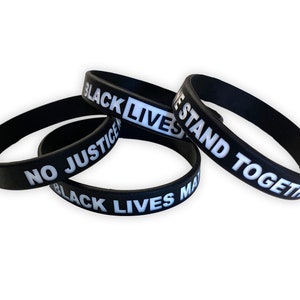 Black Lives Matter Armbänder | Custom Protest Silikon Armbänder, Anti Trump 2020, No Justice No Peace, Wir stehen zusammen, Widerstand