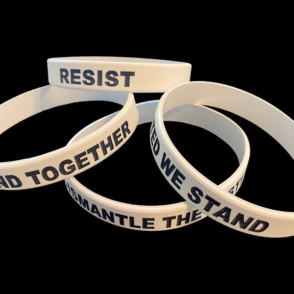 Social Reform Custom Wristbands | Black Lives Matter Protest Silicone Bracelets, Anti Trump 2020, No Justice No Peace, We Stand Togethe