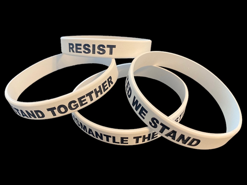 Black Lives Matter Wristband Custom Protest Silicone Bracelets We Stand Together No Justice No Peace Dismantle The System