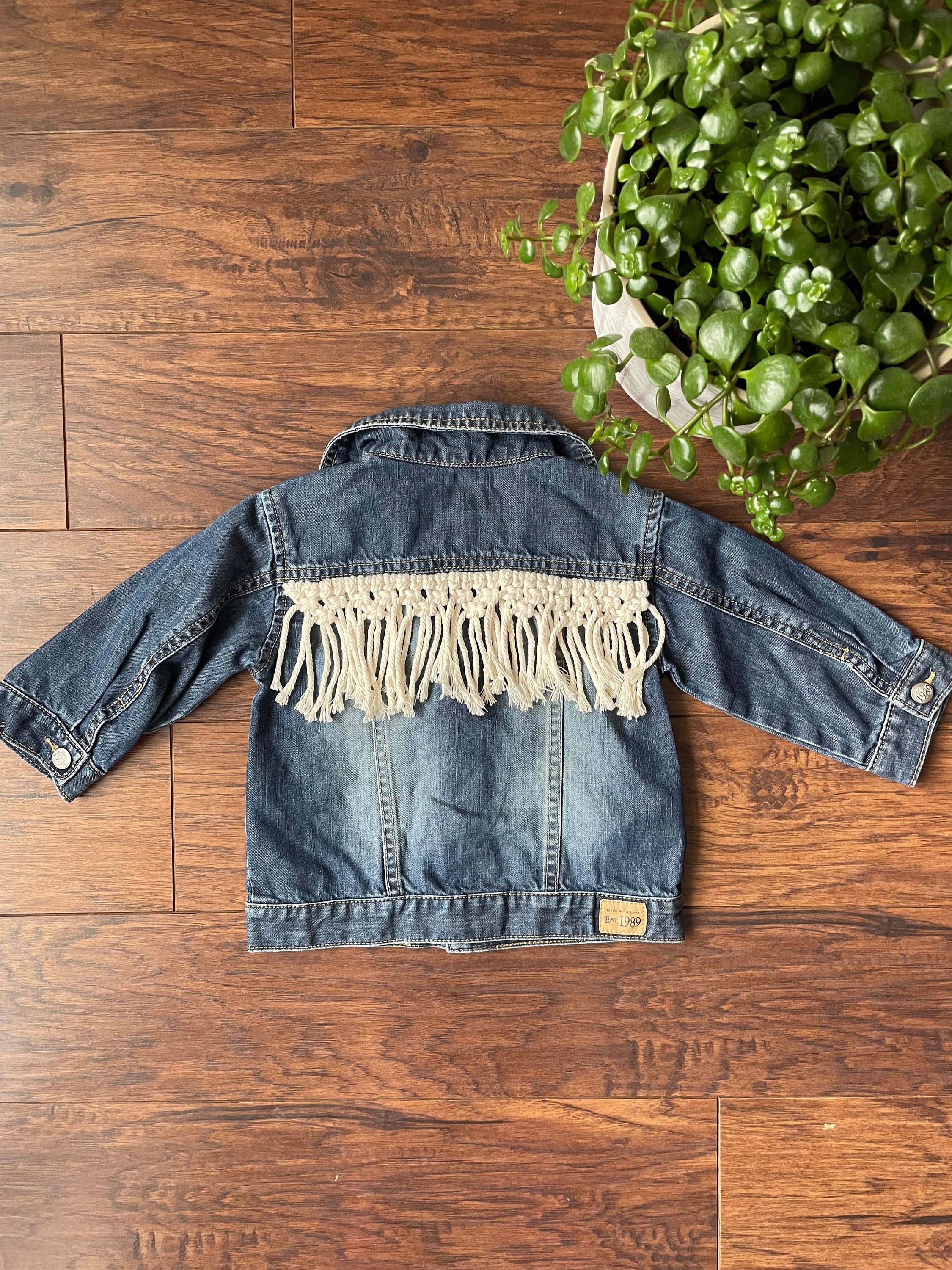 Macrame Jean Jacket Boho Jean Jacket - Etsy