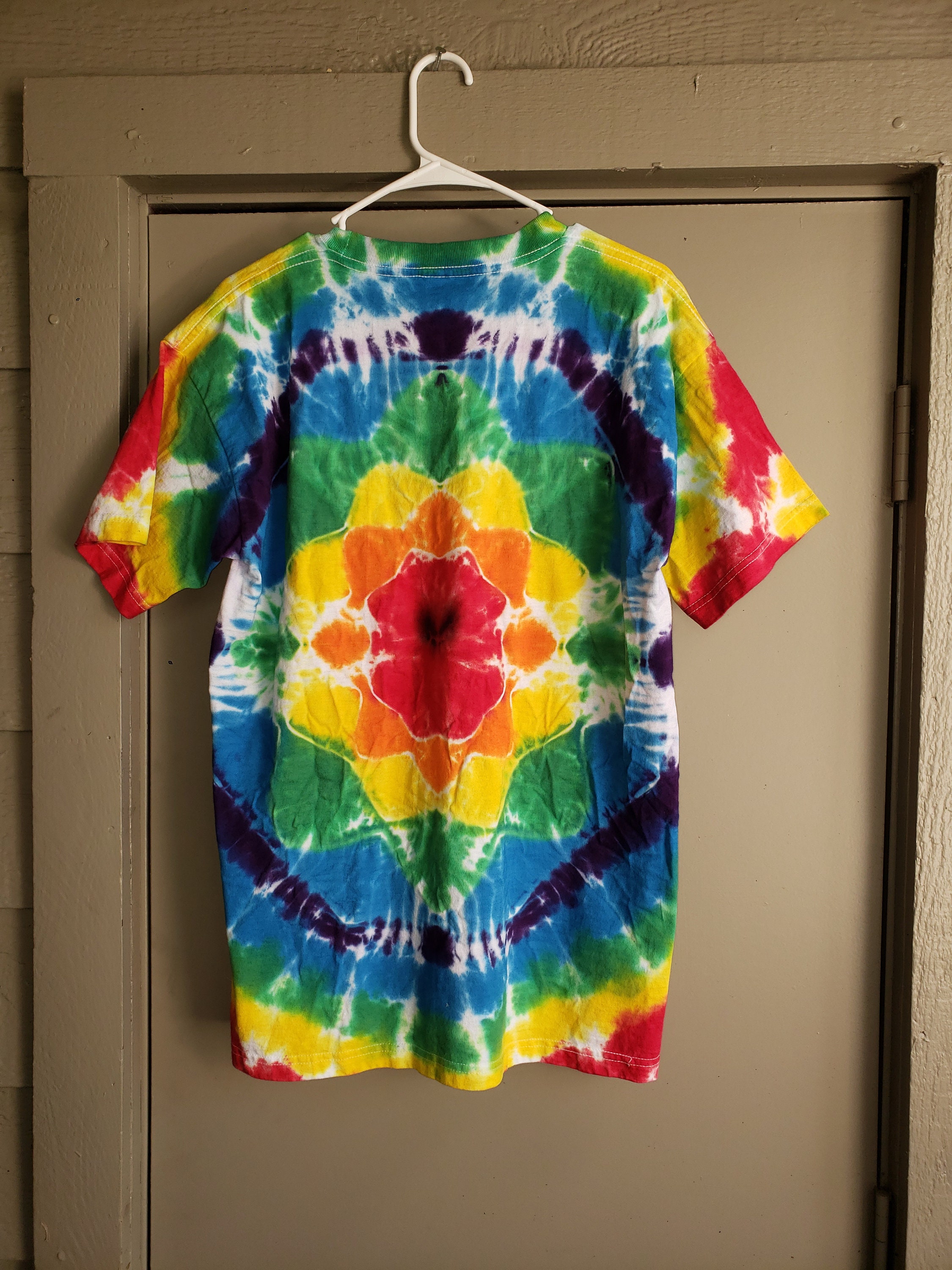 Rainbow lotus flower tie dye Bayside brand Etsy