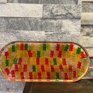 Real Gummy Bear Acrylic & Resin Vanity Tray, Bathroom Storage, Desk Organizer