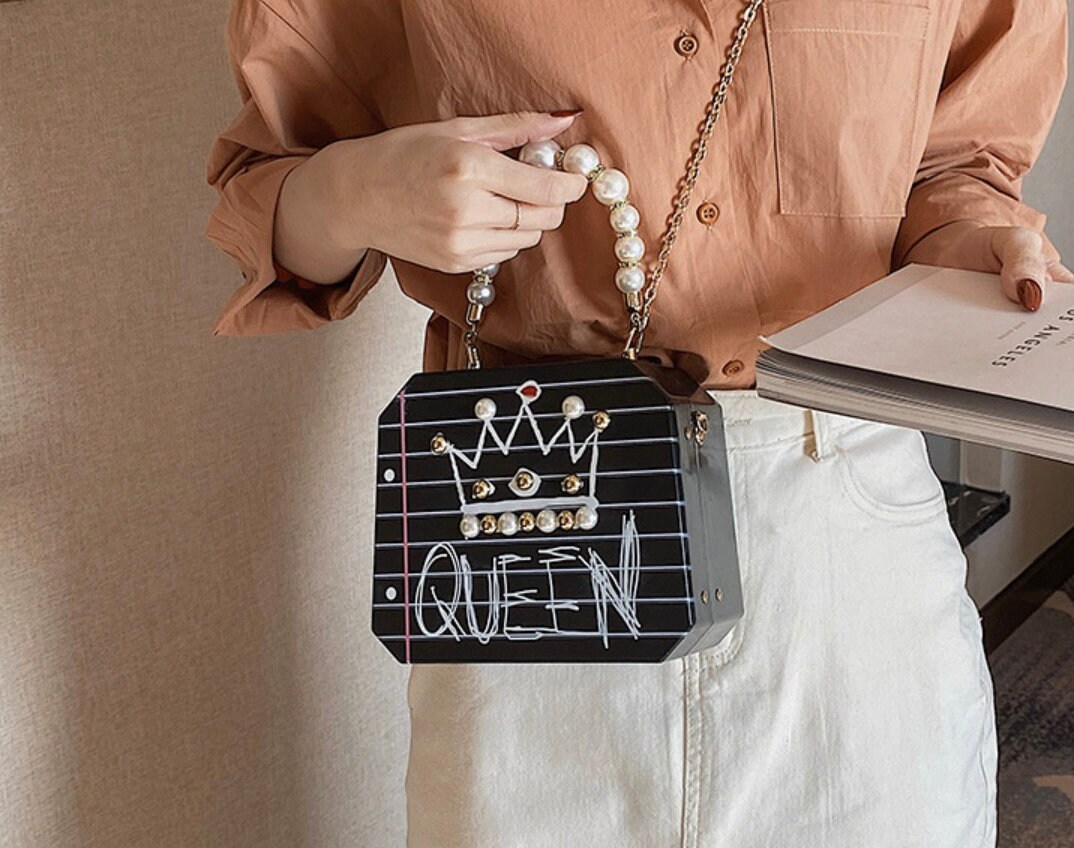 Queen Bags / clutch / purse / colourful bags / queen logo Etsy