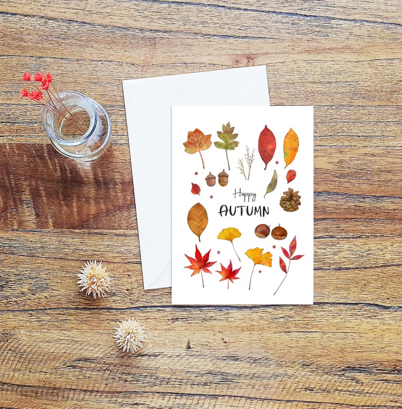 Herbst druckbare Karte Herbst Karte Herbst Blätter | Etsy