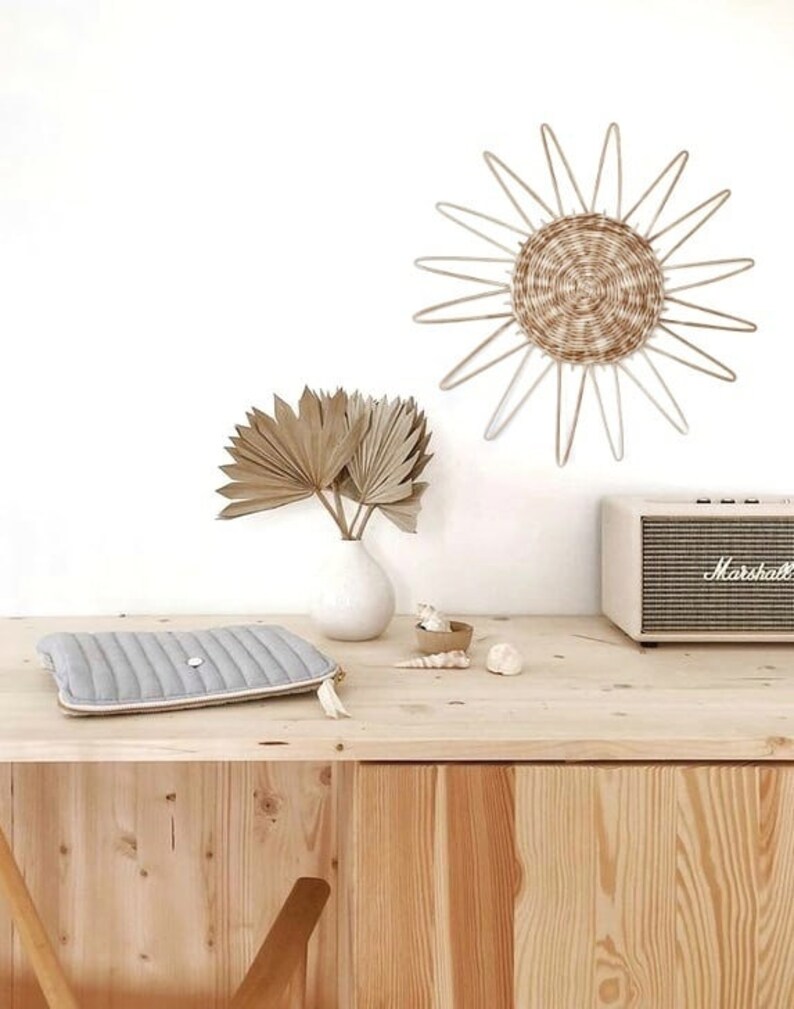 Sunburst wall decor Wall hanging sun Boho nursery decor Etsy