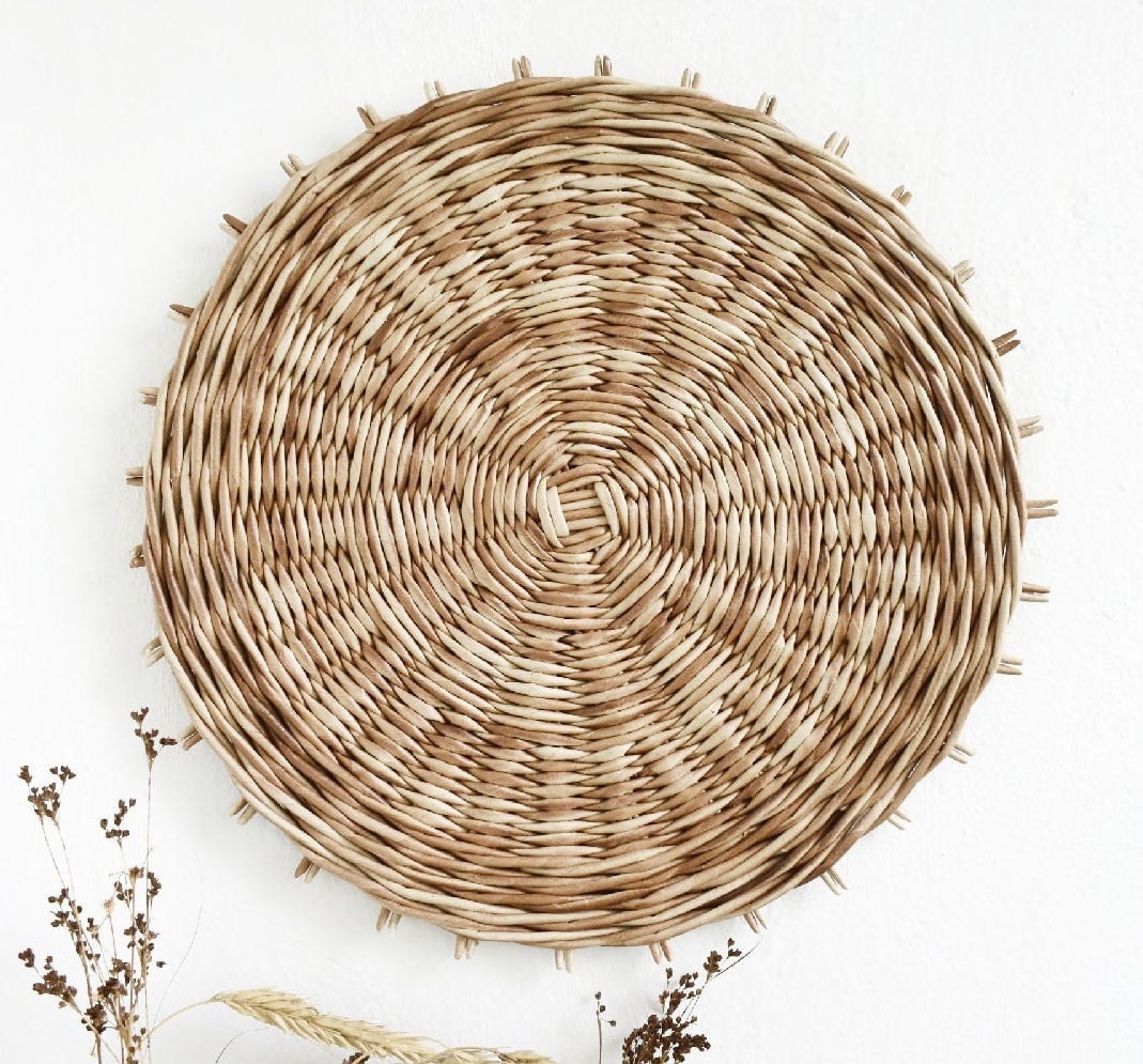 Boho wall plates to choose from Beige wall baskets set of 3 Etsy