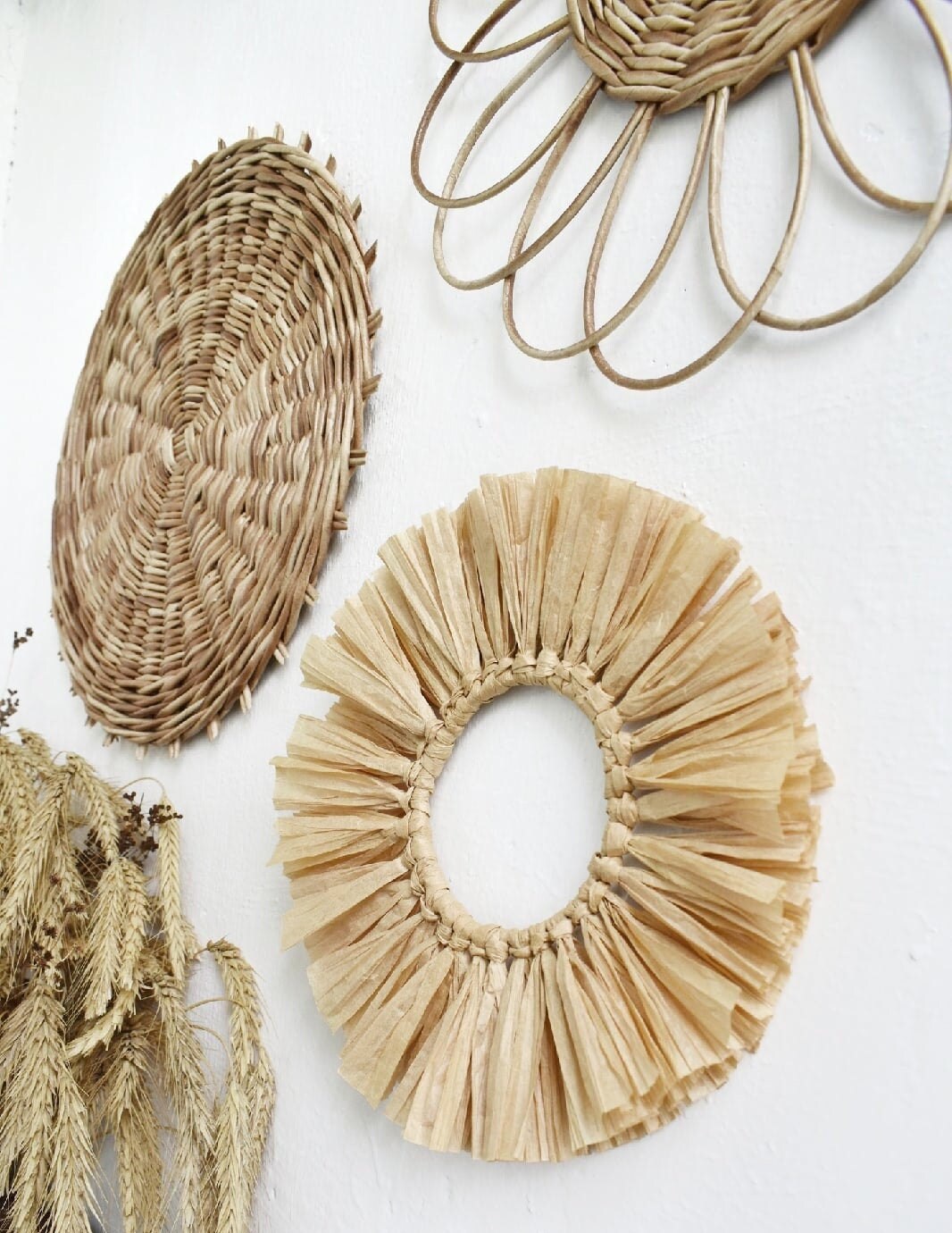Boho wall plates to choose from Beige wall baskets set of 3 Etsy