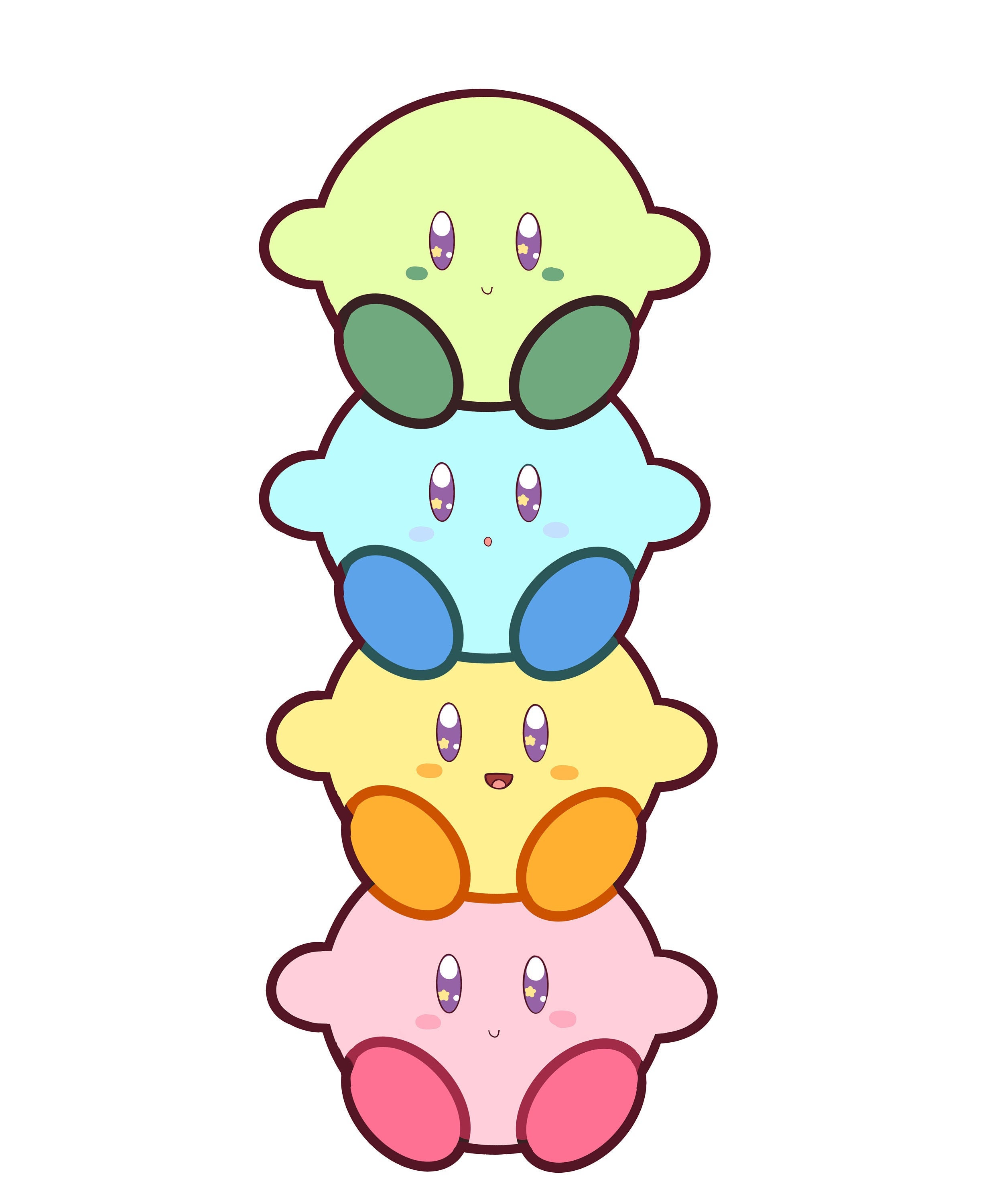 Kirby Stack sticker Etsy