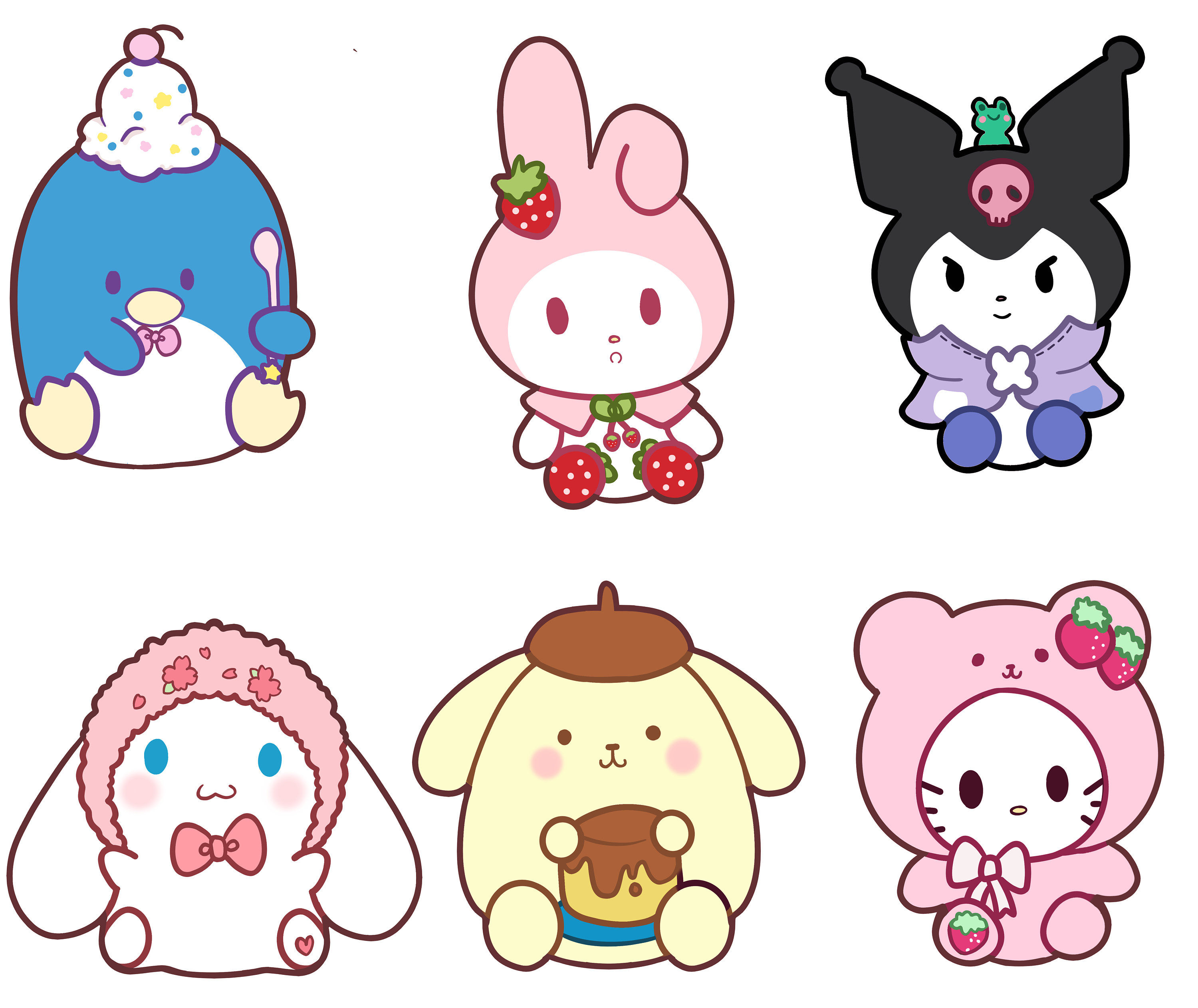 sanrio-plushie-sticker-pack-etsy
