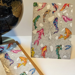 Cartes et enveloppe lot de 3 au choix  - Aquarelle - Papier recyclé - A offrir - idée cadeau