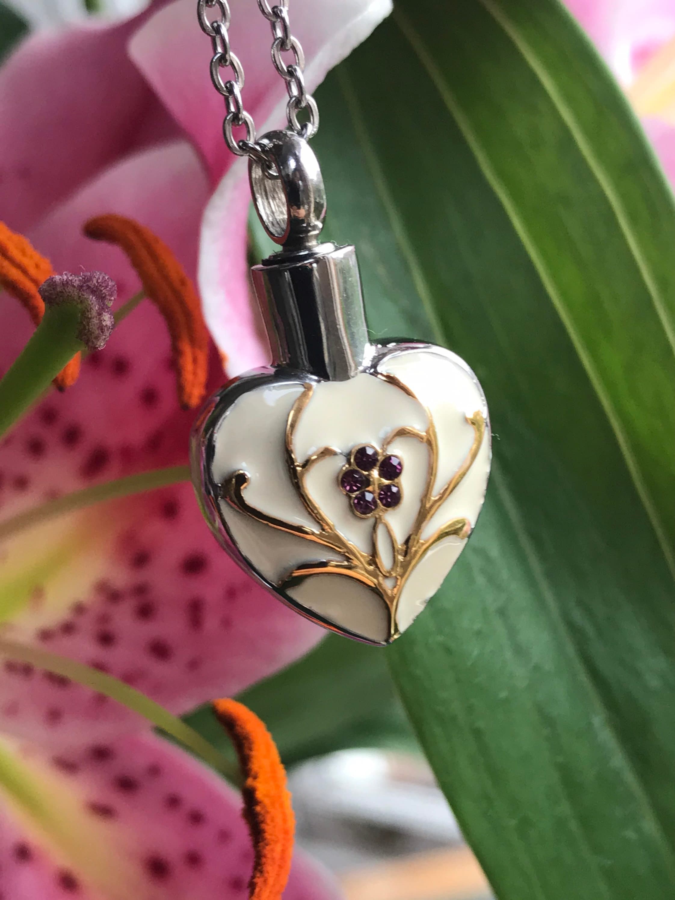 Cremation ashes pendant necklace heart jewelry jewellery urn Etsy
