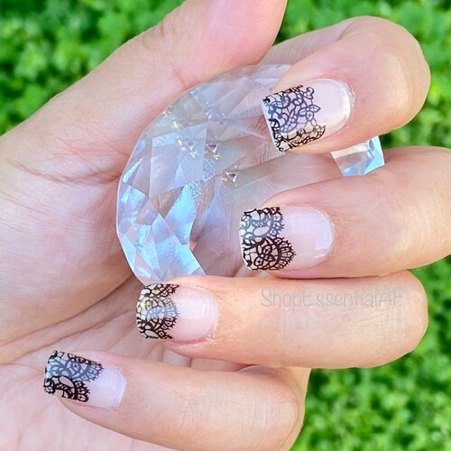 White Lace / Nail Wraps / Nail Strips / Nail Stickers Etsy