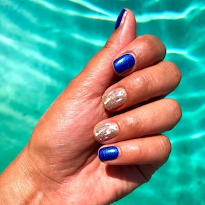 Royal Blue Shattered Diamonds / Nail Wraps / Nail Strips / Nail Stickers