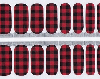 Buffalo Plaid / Nail Wraps / Nail Strips