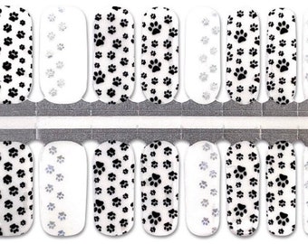 Paw Prints Transparent / Nail Wraps / Nail Strips