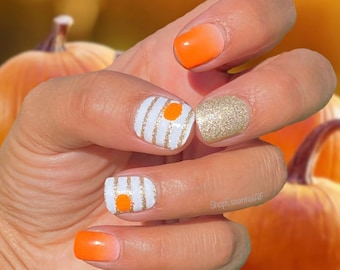 Pictogrammes citrouilles / Stickers pour ongles, Bandes autocollantes, Bandes de vernis à ongles, Stickers vernis à ongles, Stickers pour ongles, Décalcomanies pour les ongles, Ongles citrouilles