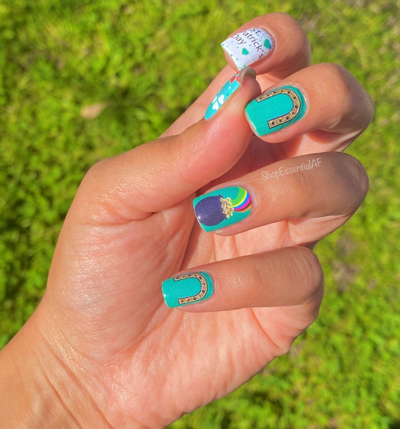 St. Pattys / Nail Wraps / Leprechauns / Nail Strips / St. Patricks Day image 2