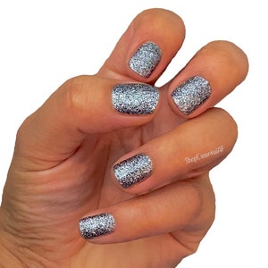 Dark Gray Glitter / Nail Strips / Glitter Nails