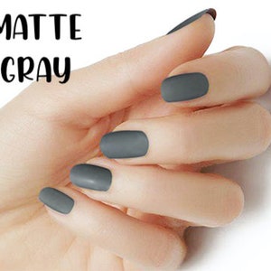 Matte Gray / Nail Wraps / Nail Strips / Nail Stickers