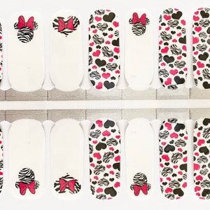Minnie Zebra / Nail Wraps / Nail Strips