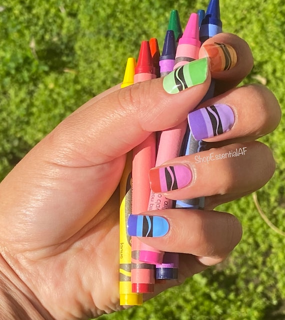 Crayons / Teacher Gifts / School Nails Etsy