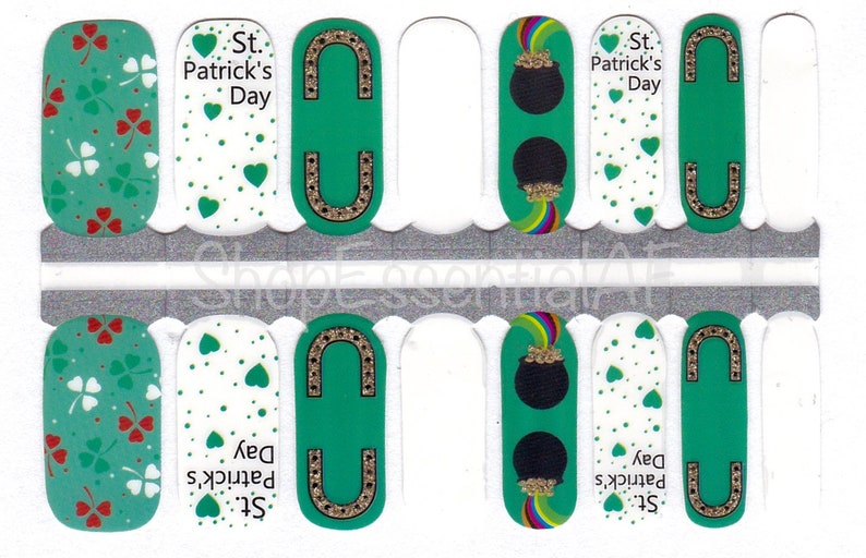 St. Pattys / Nail Wraps / Leprechauns / Nail Strips / St. Patricks Day image 3