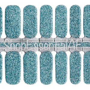 Light Blue Glitter / Nail Wraps / Nail Strips