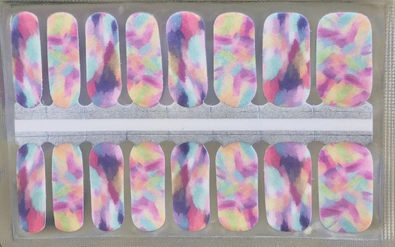 Pastel Paint Strokes / Nail Polish Wraps / Nail Strips / Nail | Etsy