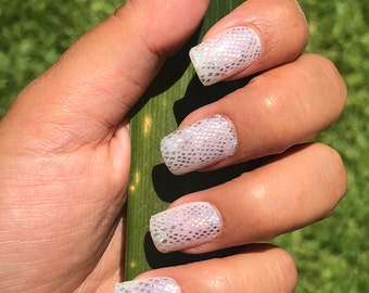 Diamond Python Iridescent Nail Wraps, Nail Strips, Nail Stickers, Nail Accessories, Nail Designs, Nail Art, Nail Decals, Snake Print Nails