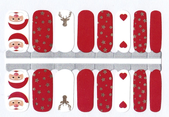 Santa Baby, Santa Nail Wraps, Santa Nail Strips, Christmas Nail Stickers, Christmas Nails, Christmas Nail Strips, Christmas Nail Designs