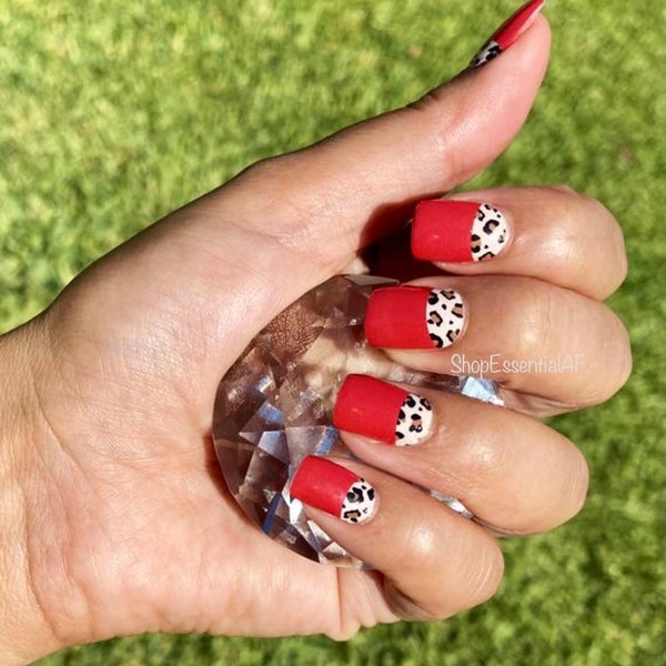 Red Leopard / Nail Wraps / Nail Strips