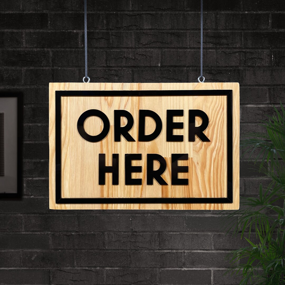 Order Here Rectangular Wooden Sign - Etsy