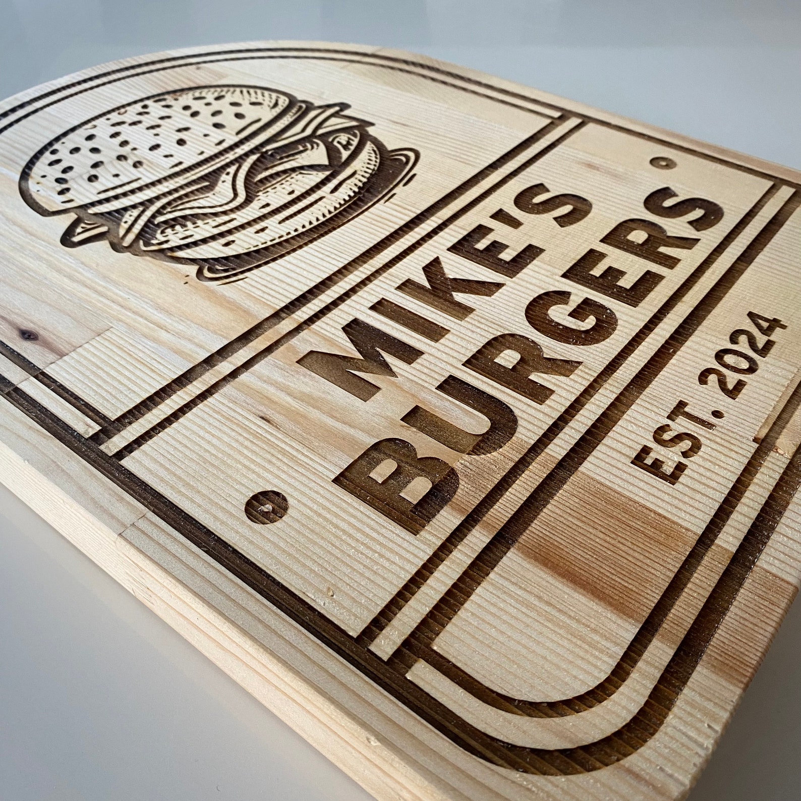 Customizable Burger Sign | Custom Wooden Burger Sign - Etsy
