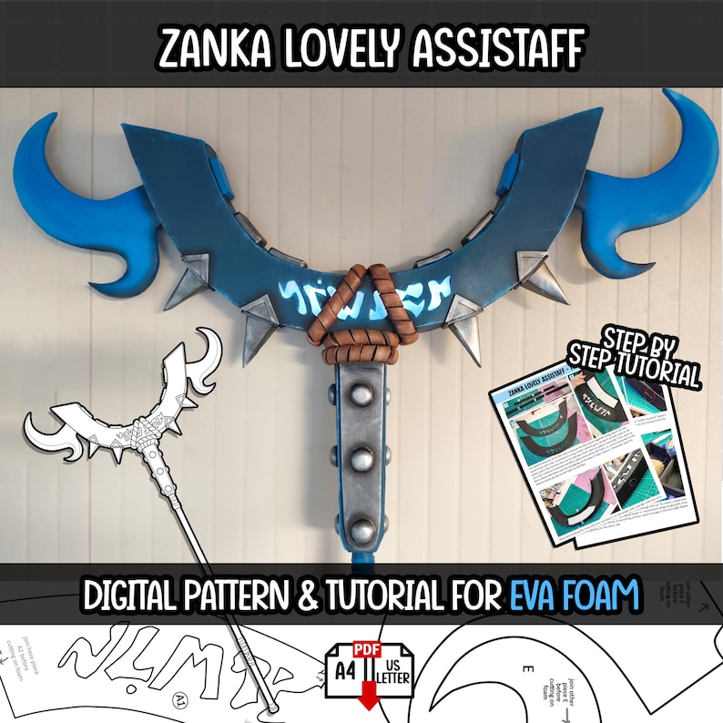 Gachiakuta Zanka Lovely Assistaff EVA Foam PATTERN + Tutorial (DIGITAL) image 1