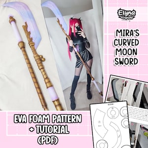 Mira&#39;s Curved Moon Sword (Gok-Do) EVA Foam PATTERN + Tutorial Book (PDF)