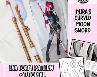 Mira's Curved Moon Sword (Gok-Do) EVA Foam PATTERN + Tutorial Book (PDF)