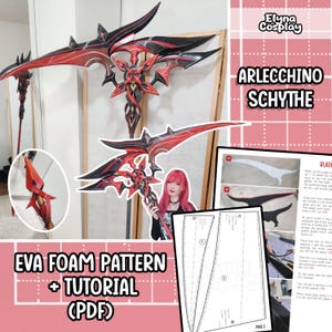 Harlequin Scythe Cosplay Prop - EVA Foam Pattern + Tutorial eBook (PDF)