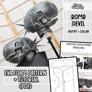 Bomb Devil Cosplay Foam Pattern (Helmet + Collar): Printable PDF + instructions PDF!