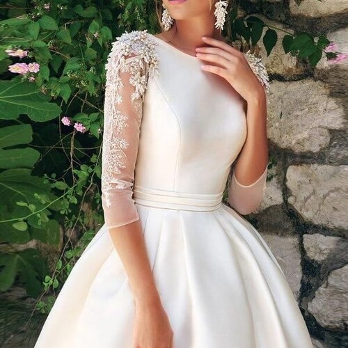 Lace Wedding Dress Simple Wedding Dress Modest Bridal Gown - Etsy