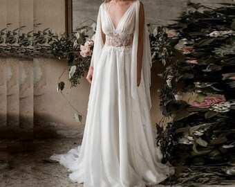 vintage chiffon wedding dress