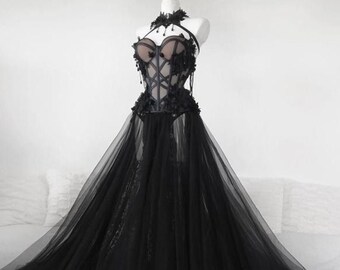 cute black wedding dresses