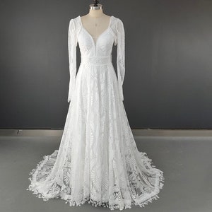 Boho Wedding Dress, Sweetheart 3D Flowers Backless A Line Wedding Dress, Vintage Wedding Dress, Lace Bridal Dress, Tulle Wedding Dress