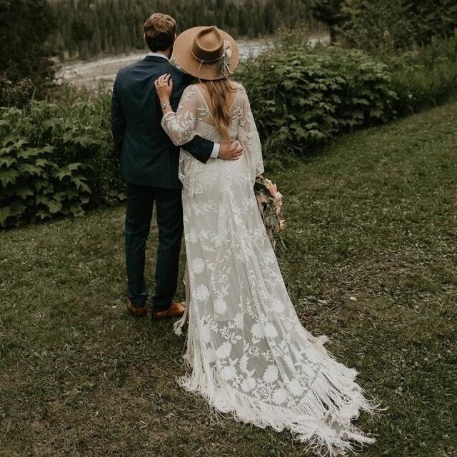 second hand bohemian wedding dress