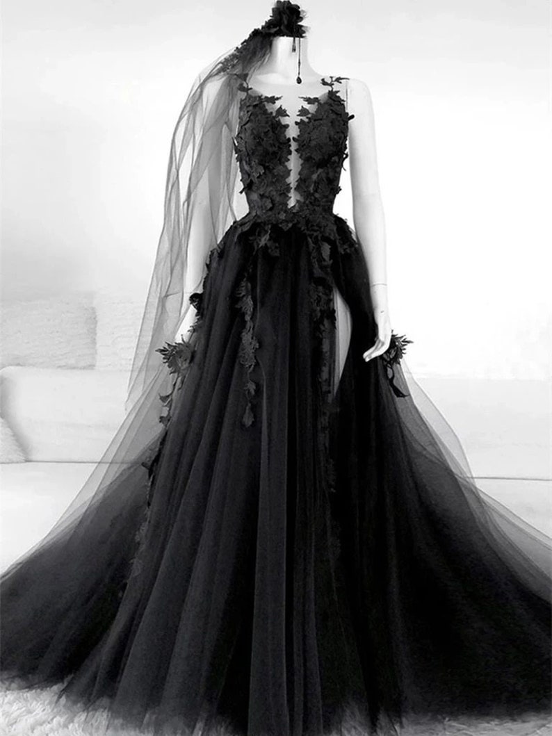 short black wedding dress