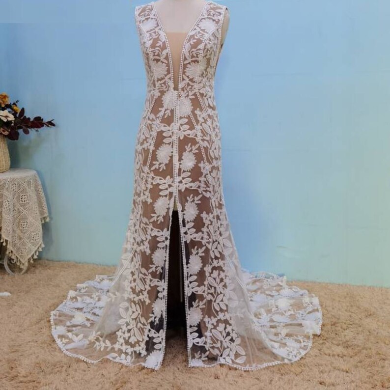 Boho Wedding Dress Lace Wedding Dress Long Wedding Dress - Etsy