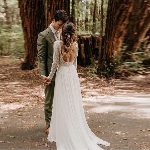 vintage chiffon wedding dress