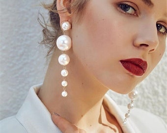 Next Day Ship Pearl Wedding Earrings 